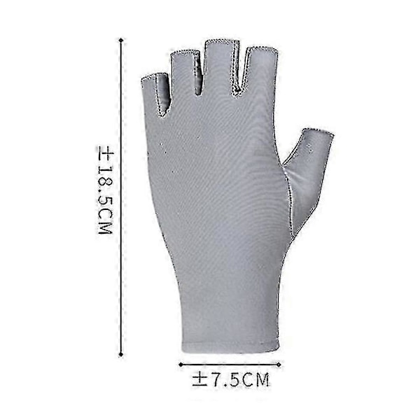 UV-skydd Fingerlösa Handskar Lätta Stretchiga Solskyddande Fingerlösa Handskar För Utomhussporter f74 Light Grey