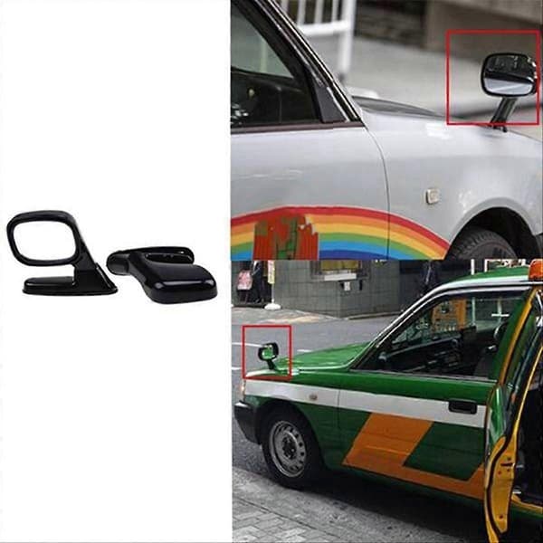 2 stk. Universal Hætte Side Bakspejl Auto Eksteriør Sort