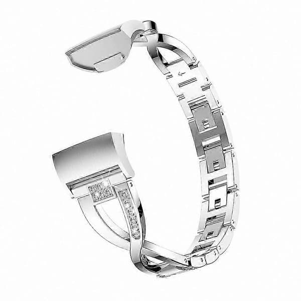Urrem i aluminiumslegering med rhinsten til Fitbit Charge 4/3 Silver