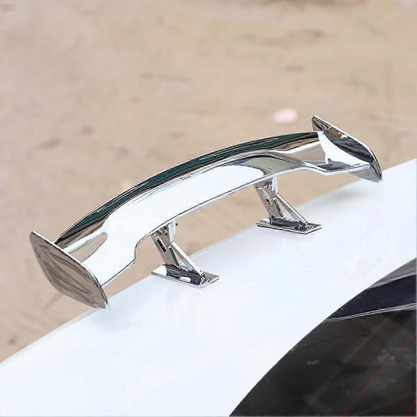 Universal Bil Bakre Vinge Racing Spoiler Lättviktig Abs Bakre Vinge För Biltillbehör Zekai Electroplated Silver