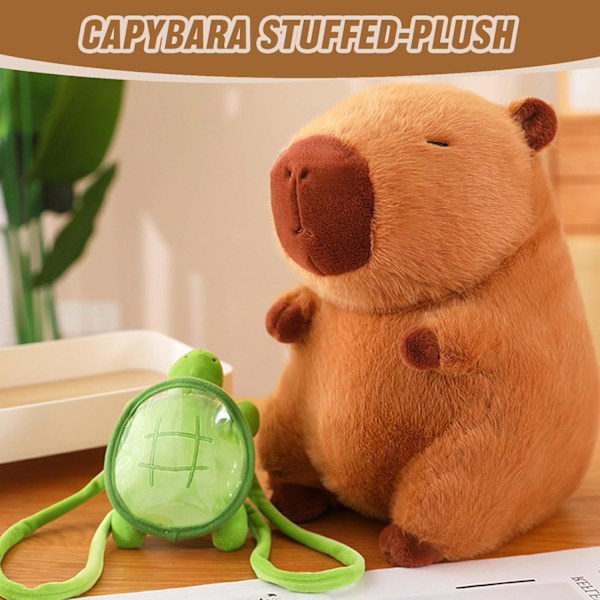Capybara Plysjleker, Søt Capybara Plysj, Simulering Capybara Plysj med Skilpaddepute, Søte Capybara Plysjdukker, Plysj for