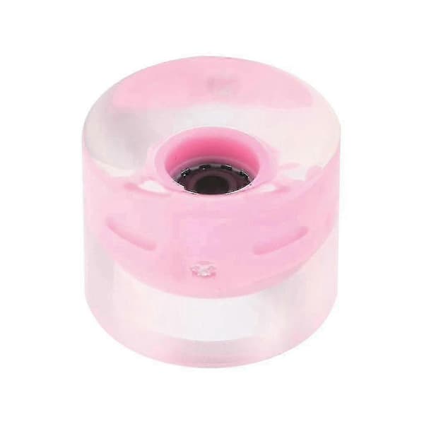 4st Skateboardhjul - PU Blinkande Rullar för Longboards pink