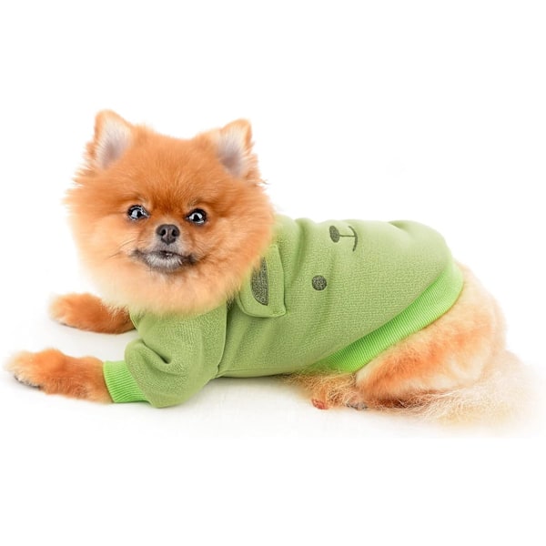 Hunde Sweatshirt Trøje Jumper Sød Bjørn med Ører Varmt Efterår Vinter Tøj Green M