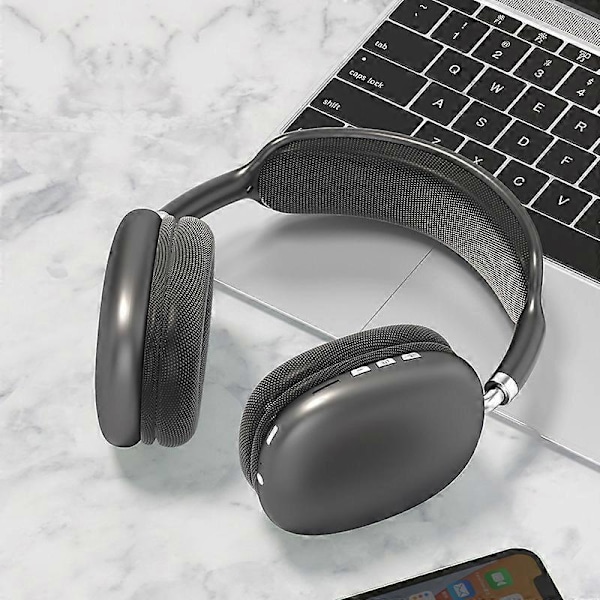 P9 Pro langattomat Bluetooth-kuulokkeet mikrofonilla, melua vaimentavat stereokuulokkeet, urheilu- ja pelikuulokkeet, tukevat TF-korttia Black
