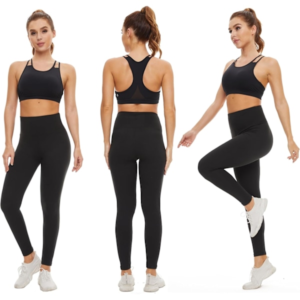 Dametøj Leggings Bløde Højtaljede Leggings med Mavekontrol Sports Træning Fitness Løbe Yoga Bukser Pink S-M