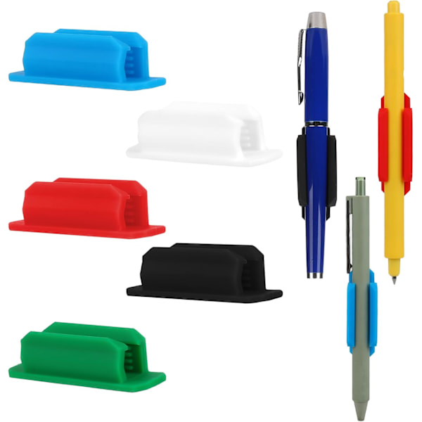 Pencil Holder Clips, 5Pcs Self-Adhesive Silicone Pen Holder Clip for Desk Fridge Whiteboard Board Erase Bulletin Board Paint Brush Stick Marking Pen