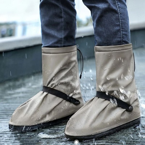 Pari vedenpitävät kengänsuojat Uudelleenkäytettävät vedenpitävät kengänsuojukset Moottoripyörän polkupyörän sadesaappaat Cover L