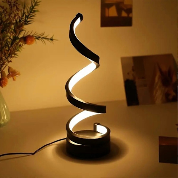 Spiralformad Skrivbordslampa LED Skrivbordslampa USB-driven Skrivbordslampa Trefärgs Dimbar Nattlampa
