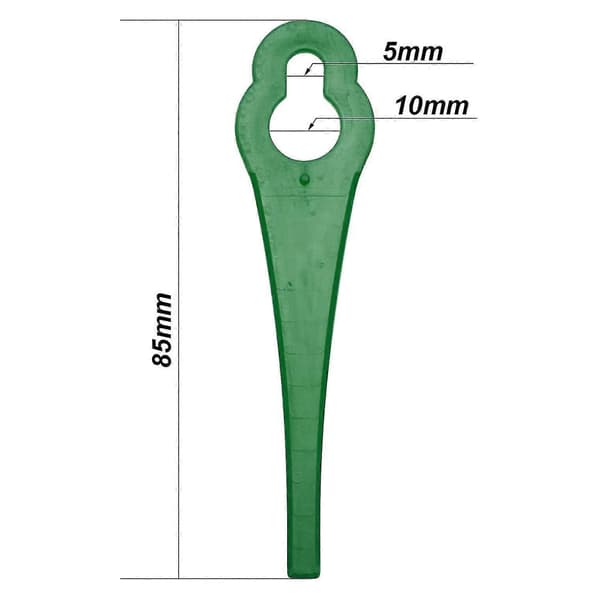 100-pakning 8,3 cm plastgressstrimmerblad Erstatningsblader Gressklipperblader for gressklipper
