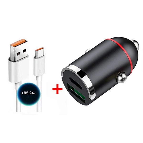 1 Sett 100W Universal Billader Snap Pull Ring Dobbel USB Billader Socket Biltilbehør C