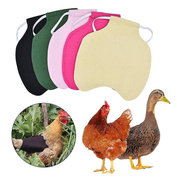 5-pack kycklingsadel Hönsförkläde Fjäderfixare Wing Back Protector Hönsförkläde med elastiska remmar för små medelstora höns Khaki