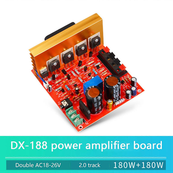 Effektforstærker Audio Board 180W+180W 2.0 Kanal FET Højttalerforstærker Lydforforstærker Dobbelt AC18V-26V Med Blæser
