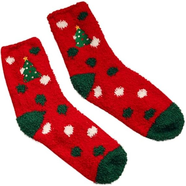 Christmas Socks Coral Fleece Middle Socks Thermal Tube Socks Couple Socks Grip Socks Elastic Sports Socks Sweat Absorption