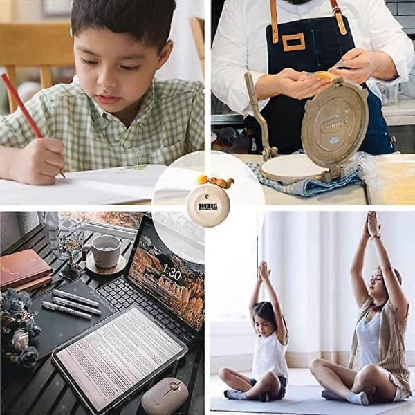 Timer för barn, magnetisk kökstimer, 60-minuters visuell timer, söta mekaniska timers för klassrum, matlagning, läsning, gym (ekorre) - 2-pack