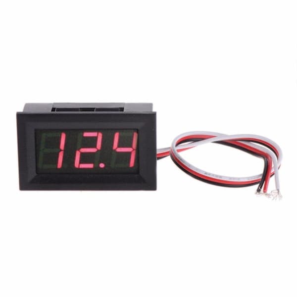 Rødt digitalt voltmeter 3,3-30V