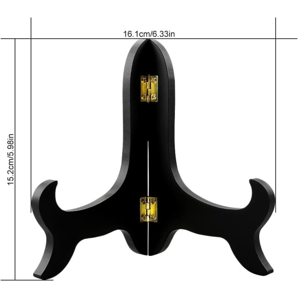 15 cm:n puinen lautasen jalusta, tauluteline, lautasenpidike, itämainen sisustus, musta