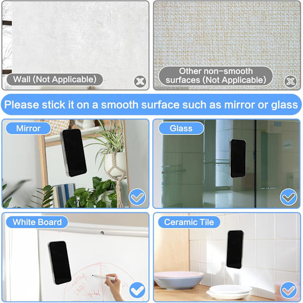 4 st Silikon Sugkopp Mobiltelefonfodral Fäste, Baksida Mobil Fidget Spegelhållare för Selfies och Tiktok Videor Kompatibel med iPhone/Android Fodral