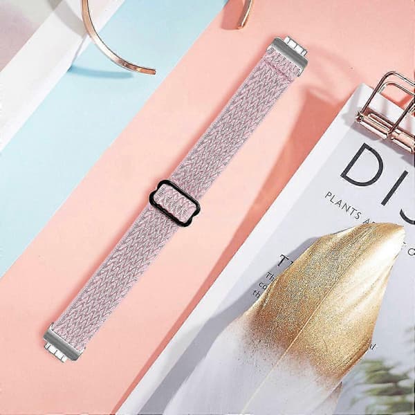 Til Fitbit Inspire 3 Wave Shape Vævet Nylon Smartwatch Rem Erstatningsarmbånd Multicolor Style G