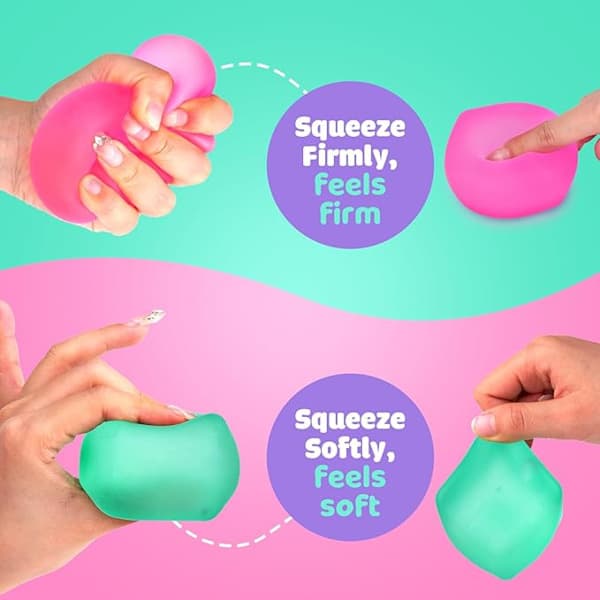 Squishy Sensor Fit Squeeze Cube – Gelfylld Elastisk Klämboll, Mjuk Glassboll med Långsam Återhämtning, Stressavlastande Leksak PURPLE Flow pattern block 3cm