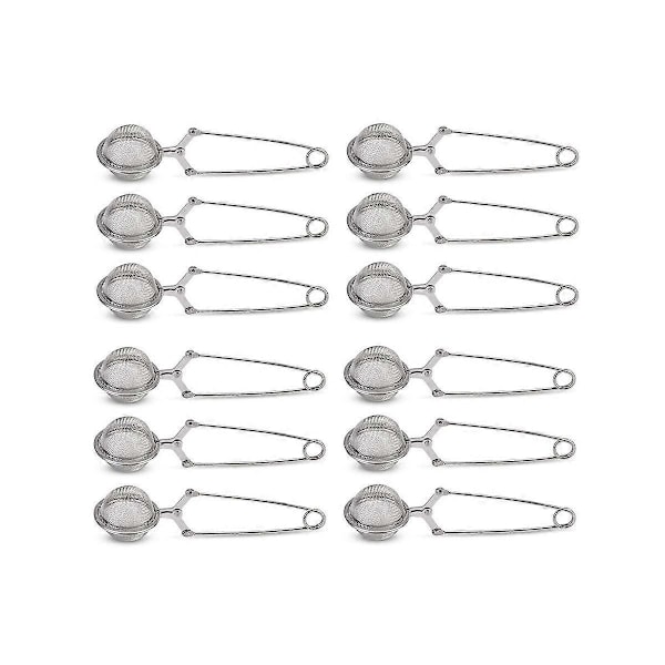 12Pcs Tea Strainer,Premium Stainless Steel Tea Strainer with Handle for Loose Leaf Tea Fine Mesh Te