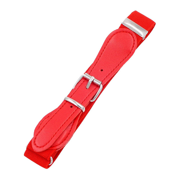 Elastiskt justerbart midjebälte för barn, avslappnat stretchbälte, sött klänningsbälte PU-läderbälte för pojkar jeans byxor kjolar Red 2.5cmx65cm