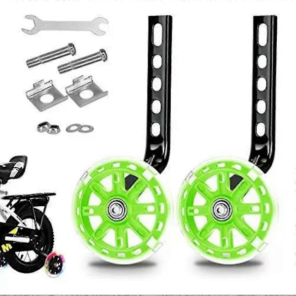 Nye Børn Cykel Træningshjul Stabilisatorer 12-20\" Tommer Flash Hjul Green
