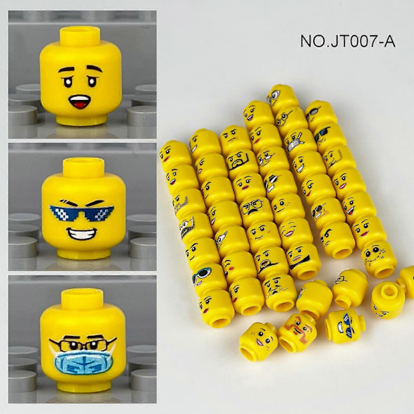 56 uttrykkspakke hodeuttrykk tilbehør små partikeldeler JT007 menneskefigur hodedukke hode fotoramme byggekloss leketøy JT007-B perforated model