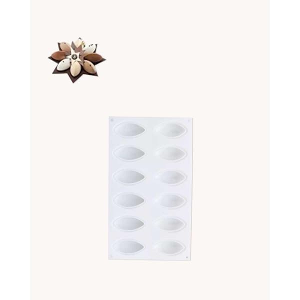 Quenelle 12 stk silikoneform | Mousseform Hvid