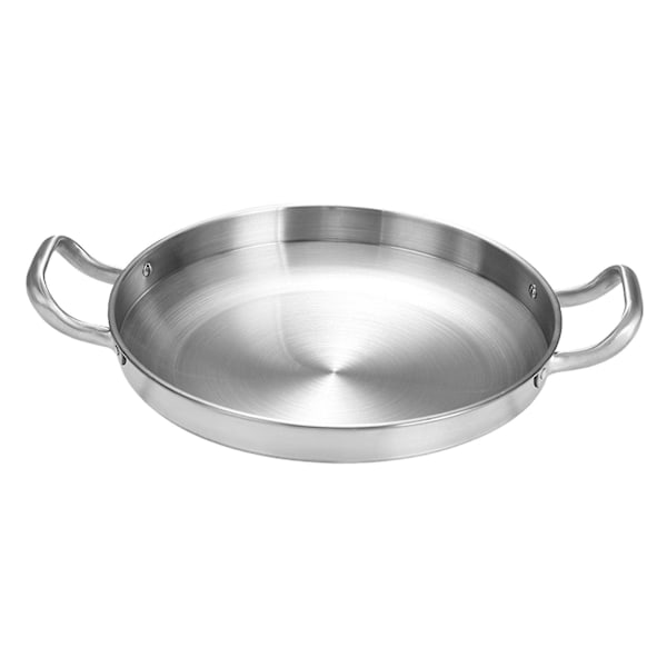 Kaksikahvainen paistinpannu sauté-pannu kattila ulkoravintolaan kotitalouskäyttöön, hopea Silver 26.5cmx19.5cmx4.5cm