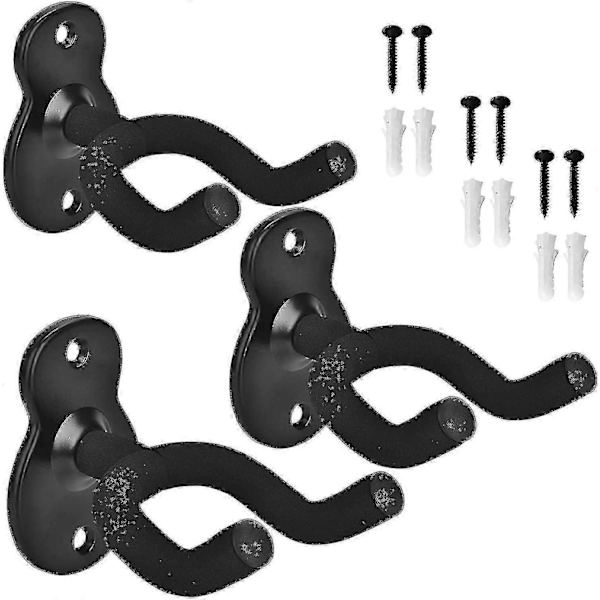 Set med 3 akustiska elektriska gitarr väggfästen bas ukulele klassisk gitarrställ