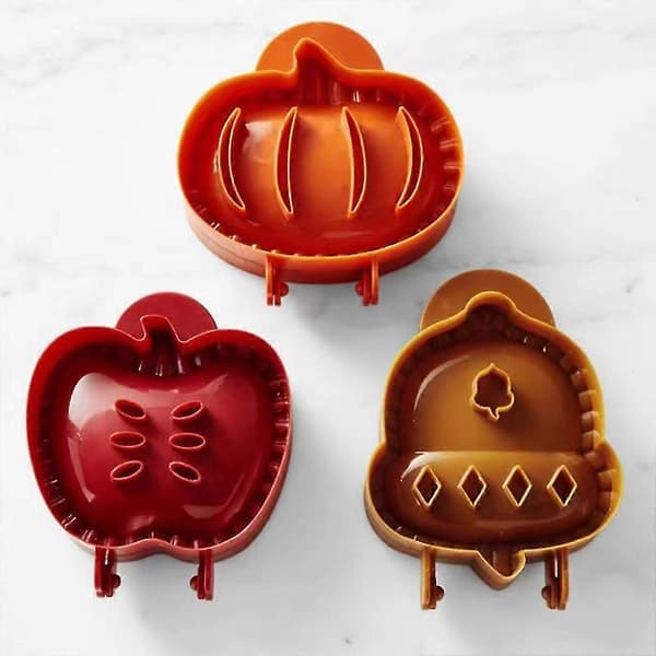 Plastikk paiformer Epler Gresskar Eikenøttform Mini Deigpresseform Gadgets Halloween Lomme Paiformer for Høstbaking