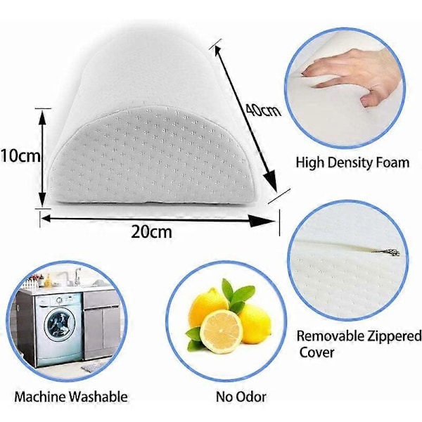 Puolikuu Tyyny, Puolisylinterin Muotoinen Jalkatuki, Memory Foam Jalkatuki, Jalkatyyny Pöydän Alle, Vaahtomuovinen Jalkatuki Toimistoon, Valkoinen