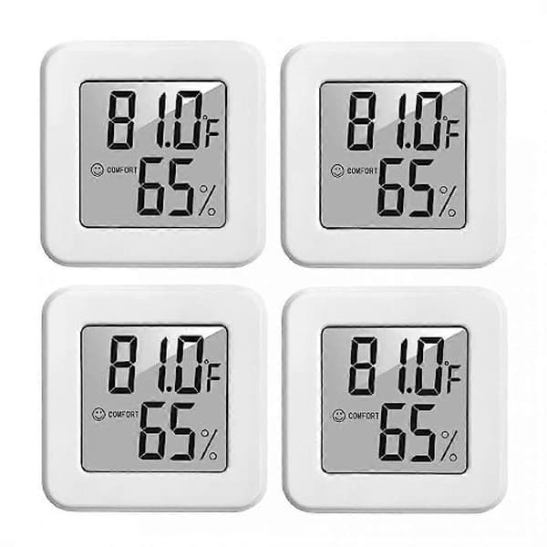 Högprecisions termometer och hygrometer för reptiltankar, lämplig för reptiler och amfibier (vit-4 st)