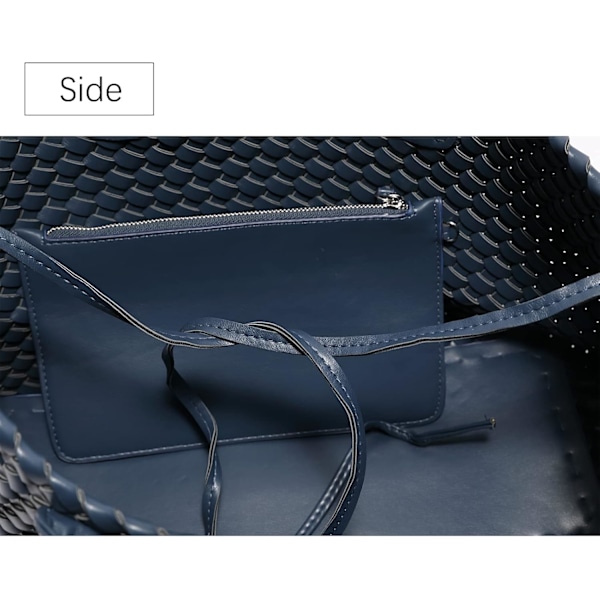 Vævet Taske Shoppingtaske Rejsetasker og Punge Dametaske Stor Kapacitet Tote Taske Mode Skuldertasker Azul marino