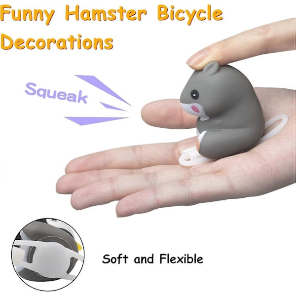 Cykelklocka med Ljus och Hjälm Söt djur Cykelhorn, Instrumentbräda Dekoration Leksak Motorcykel Cykelklockor Gummi Dekorationer Panda helmet mouse