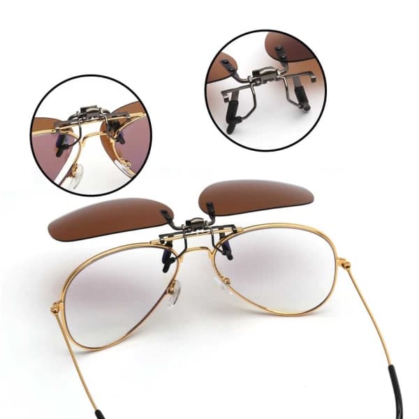 Clip-on Aviator Solbriller Pilot Briller Brun Brun