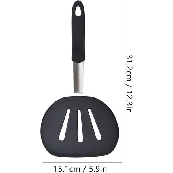 Rund silikonspatel - 1 stk, ekstra stor, non-stick - Egnet for egg, pannekaker, matlaging