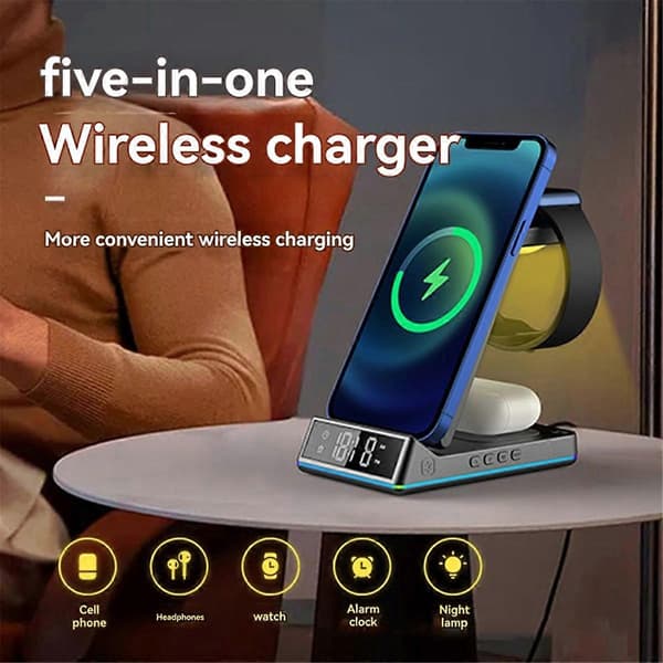5-i-1 trådløs laderstativ for iPhone Apple