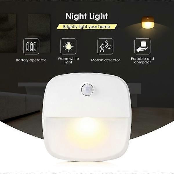 1/3 stk. Bevegelsessensor Lys LED Nattlys White Warm light x3