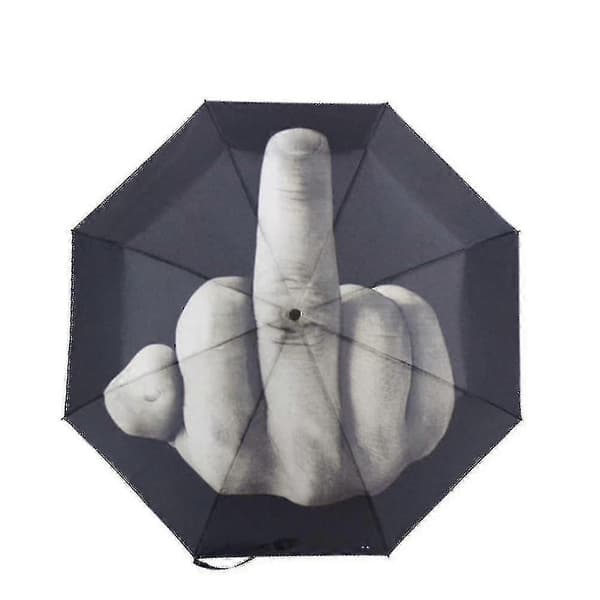 Nyhet Långfinger Design Svart Paraply Coola Moder Slagparaply Vikbart