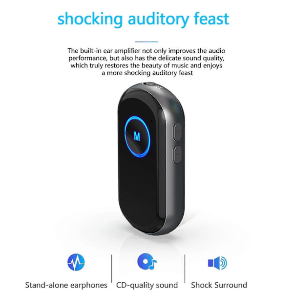 Bluetooth 5.0 Trådløs Lydmodtager Sender Bil Håndfri Opkald 3.5mm Bluetooth Adapter