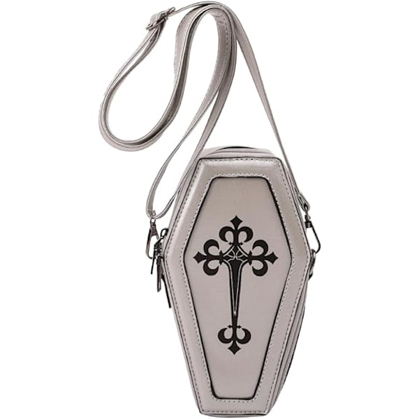 Gotisk Kistväska, Dam Axelväska, Halloween Handväska för Kvinnor, Liten Spökplånbok, Originell Crossbody-väska, Goth Estilo A.