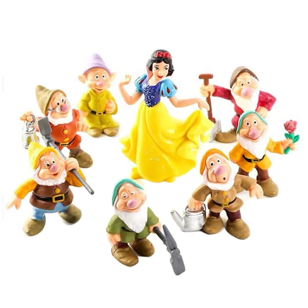 8 st/set Snövit och de sju dvärgarna Figurer Modell Leksaker Ornament Heminredning