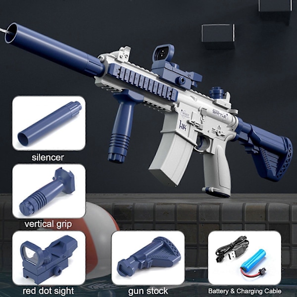 M4, Automatiske sprutpistoler - Kraftig vannpistol opptil 10 meter, 100% ny Blue