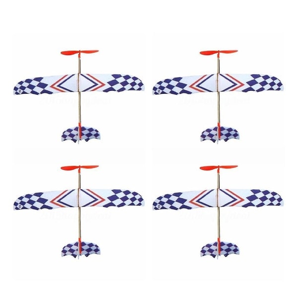4x Elastiskt Gummibandsdrivet DIY Skumflygplansmodell Kit Flygplan Pedagogisk Leksak