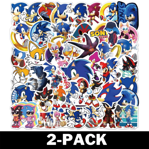 50 kappaletta Sonic -tarroja / tarroja 2-Pack