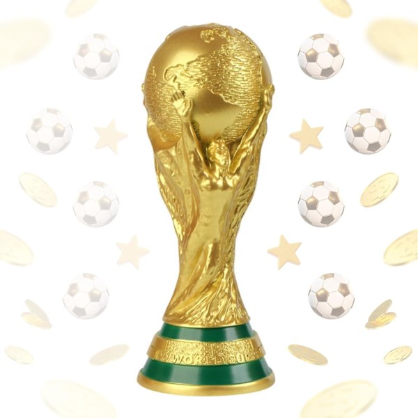 Fodbold VM Trofæ Replika Samleobjekt - Resin Sports Fan Kontor Dekoration 36cm