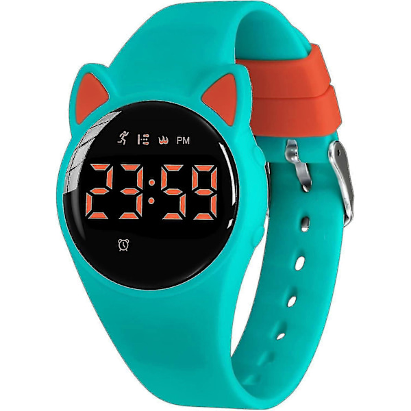 Barnklocka, Digital Klocka Kompatibel Med Pojkar Flickor, Sportklocka Med Fitness Tracker, Väckarklocka, Stoppur, Ingen App Och Vattentät, Klocka Kompatibel 20-GreenOrange-Y