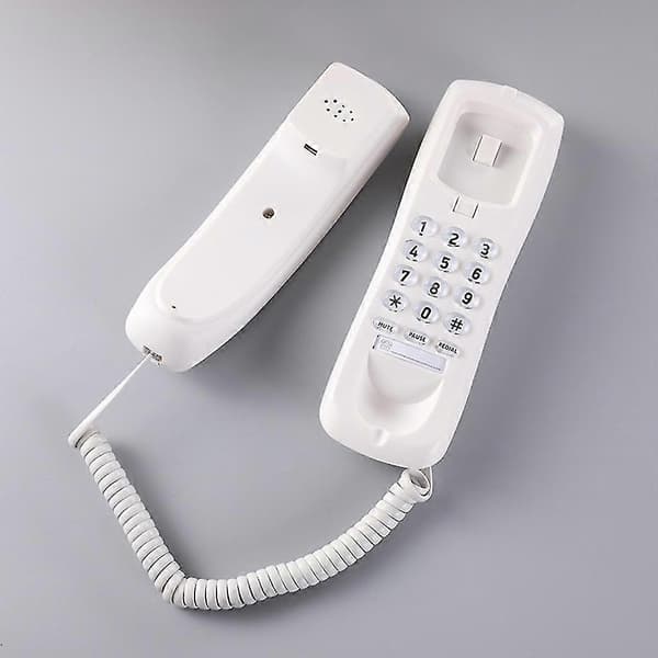 Fast Telefon för Väggmontering med Snabbval - Minnesknappar Väggtelefon White