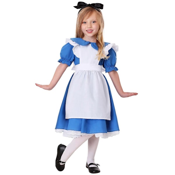 Maid Lolita Cosplay Kostym för Vuxen Anime Alice Halloween Karneval Party Kostym Womens S